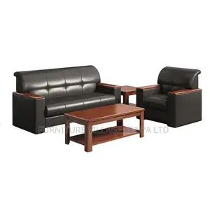 Leather Business Reception 5-Seater Sofa Set