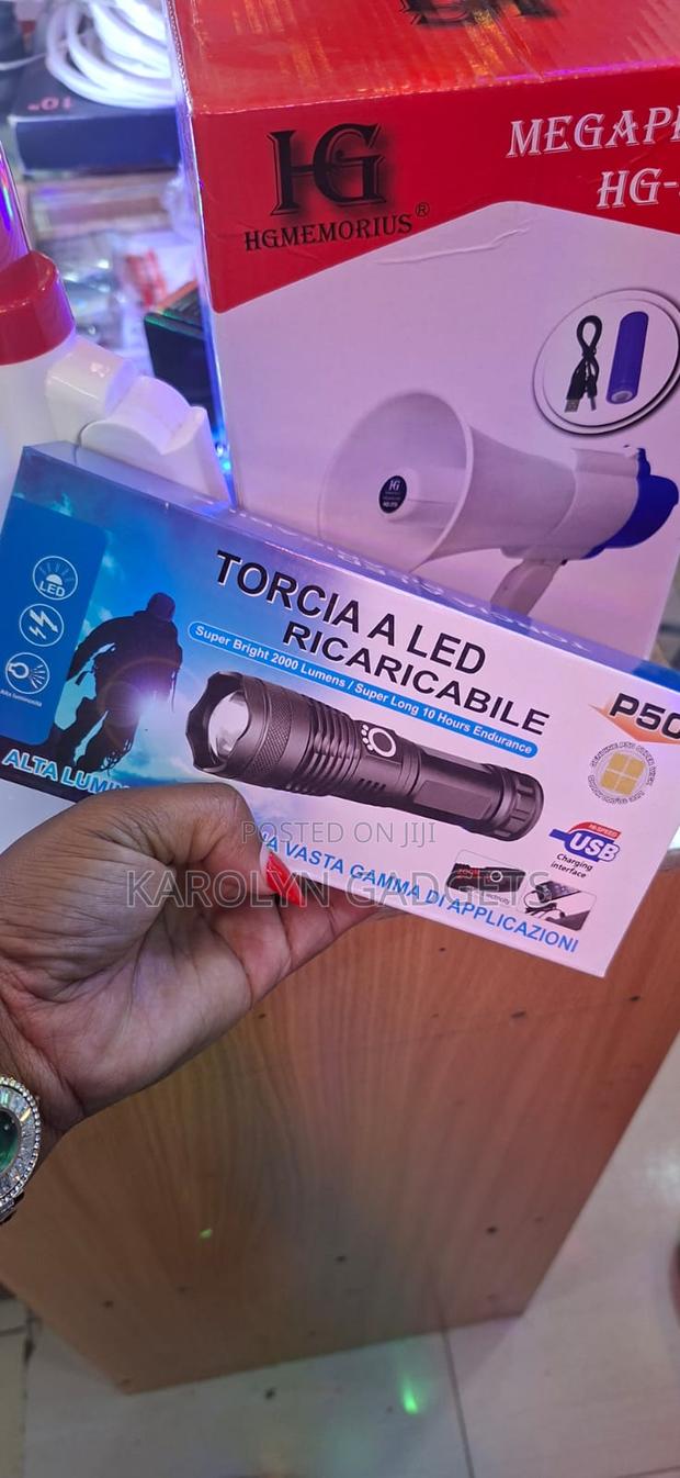 P50 Rechargeable Led Flashlight 2000 Lumens Zoom Torch - main view
