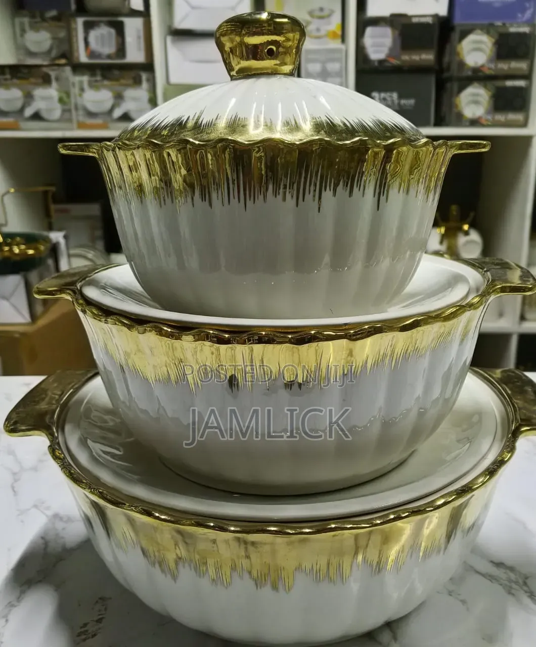 3 in 1 Chafing Dish – Cream White Gold - Jm