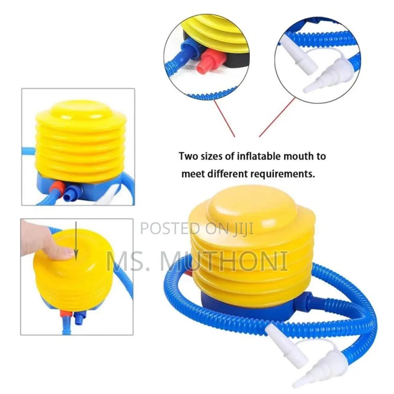 Manual Foot Pump for Beach Balls, Pool Floats, and Air Mattresses.
