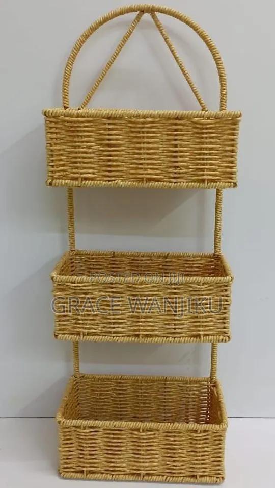 3 Layer Shower Caddy* Material: Hand Woven Rattan Durable