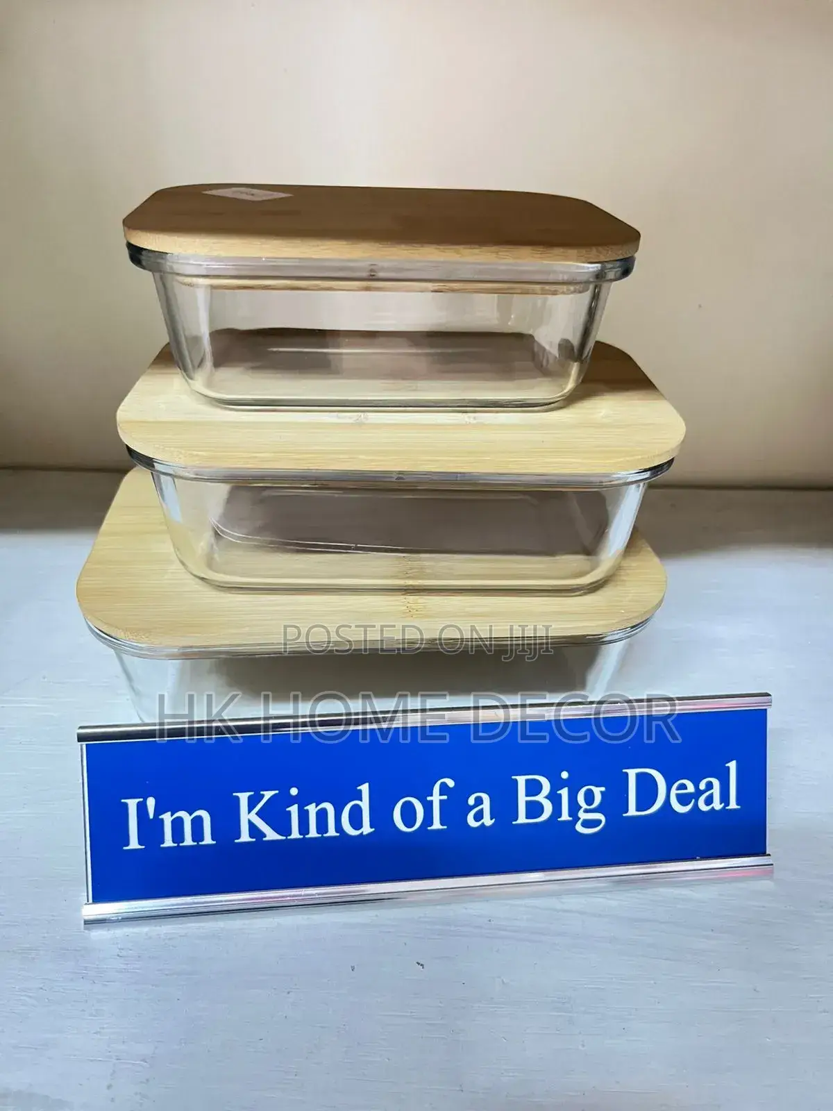 Glass Bowl With Bamboo Lid