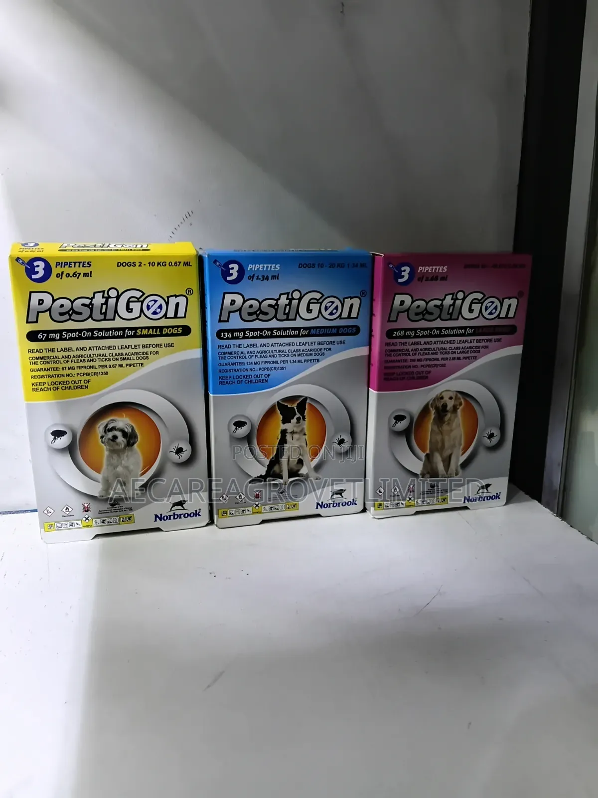 Pestigon Spot-on Pippete 0.67ml Small, 1.34ml Medium, 2.68ml Large Dog