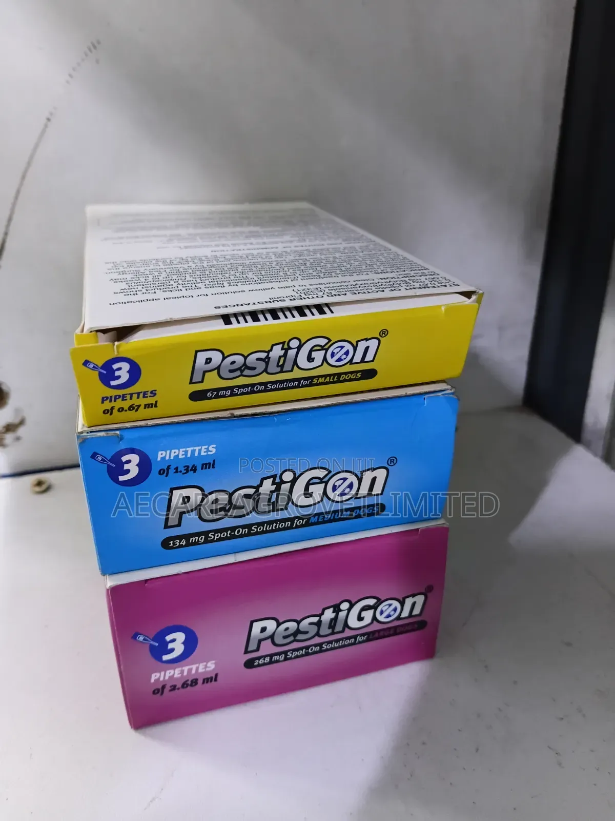 Pestigon Spot-on Pippete 0.67ml Small, 1.34ml Medium, 2.68ml Large Dog