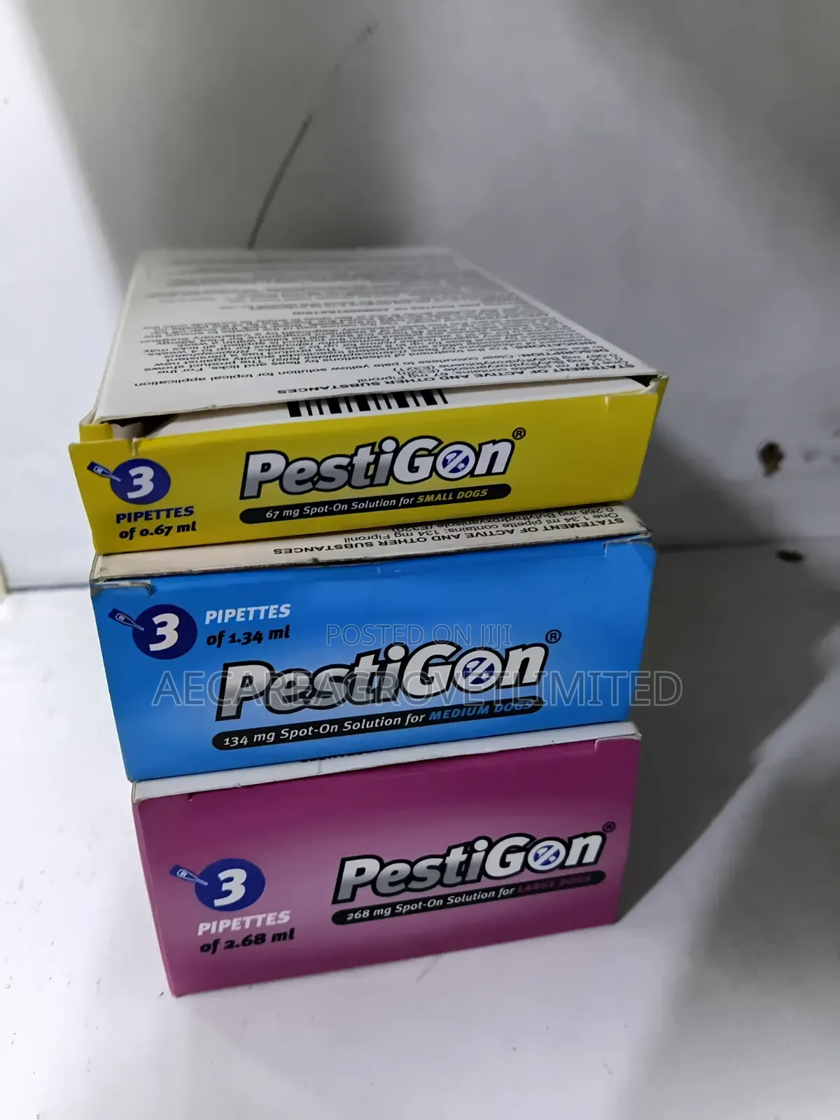Pestigon Spot-on Pippete 0.67ml Small, 1.34ml Medium, 2.68ml Large Dog