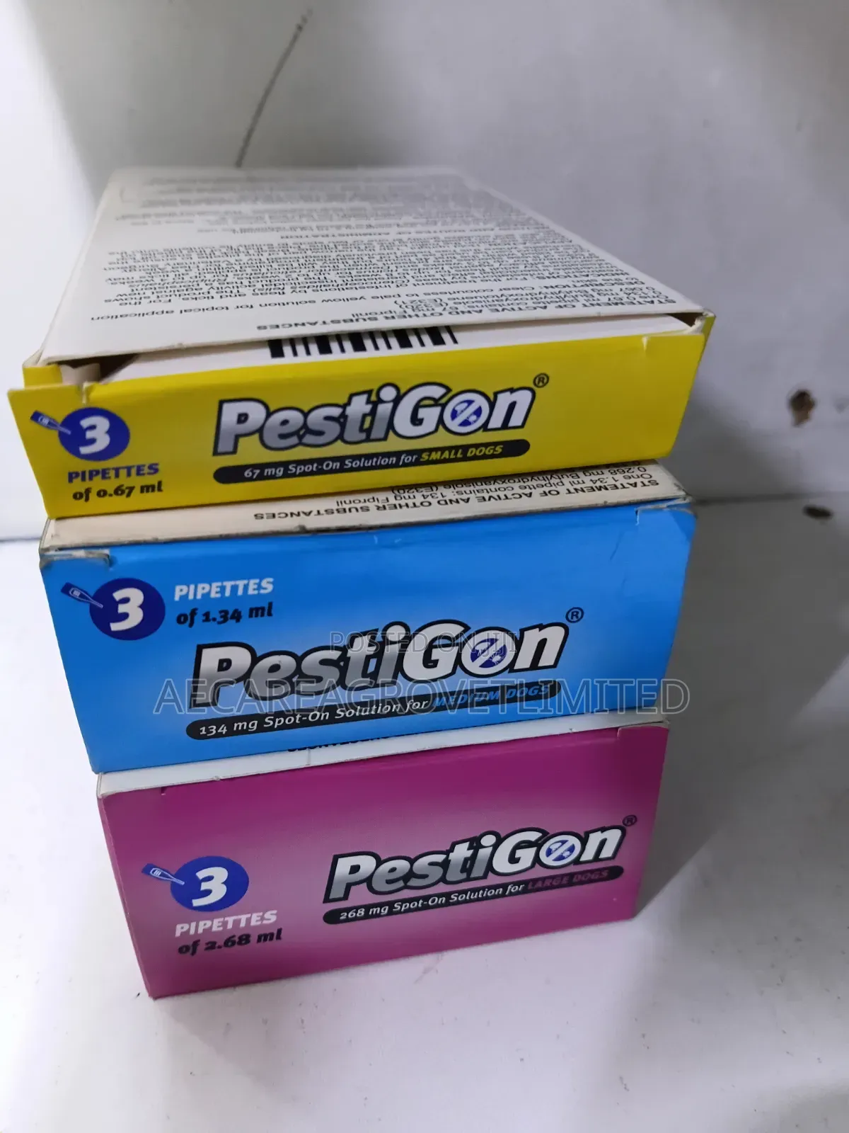 Pestigon Spot-on Pippete 0.67ml Small, 1.34ml Medium, 2.68ml Large Dog