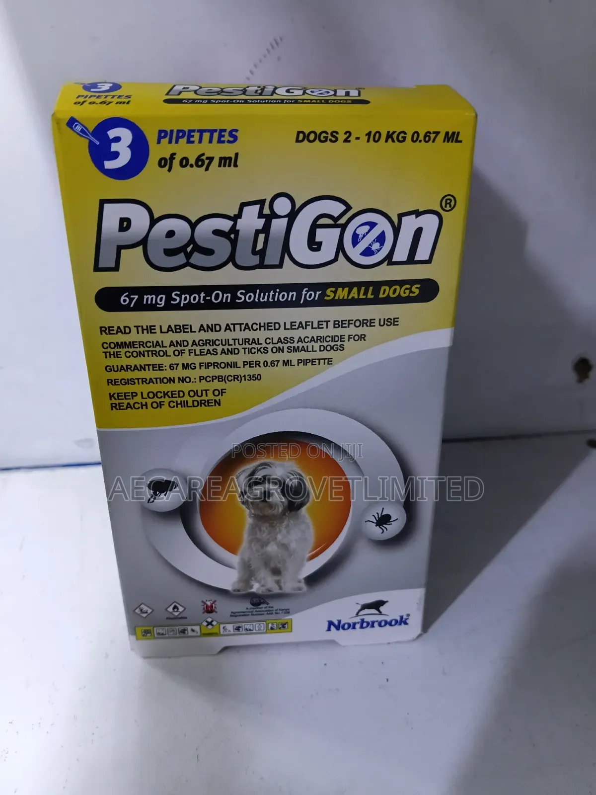 Pestigon Spot-on Pippete 0.67ml Small, 1.34ml Medium, 2.68ml Large Dog