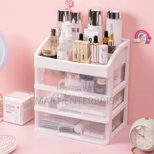 Makeup Organizer With 3 Drawers Storage for Cosmetic Display Cases