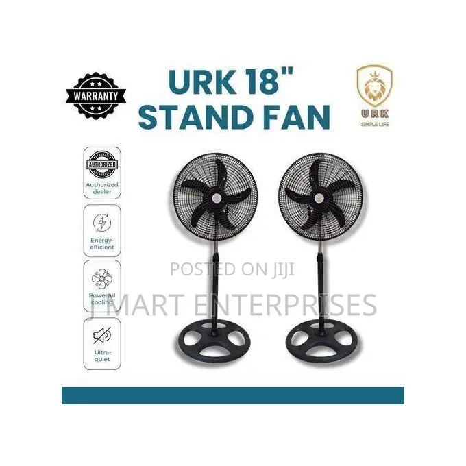 Standing Fan - 3 Speed, Adjustable Height, Quiet Operation