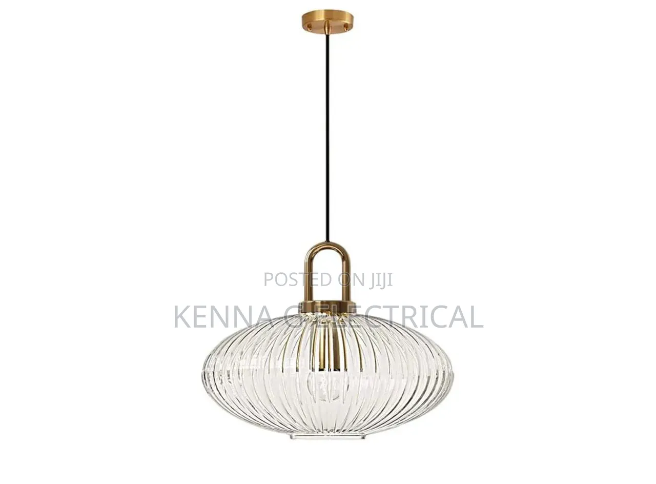 Ribbed Glass Pendant Light.