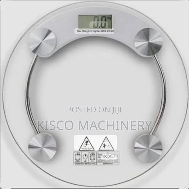 Weighing Bathroom Scale/Digital 180 Kg Round Glass Scale