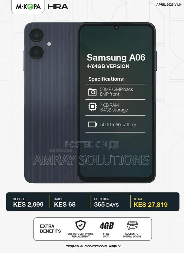 New Samsung Galaxy A06 64 GB Blue - thumbnail 2
