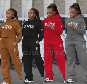 Heavy Home Branded Cropped Hoodie and Button-Side Sweatpants Set