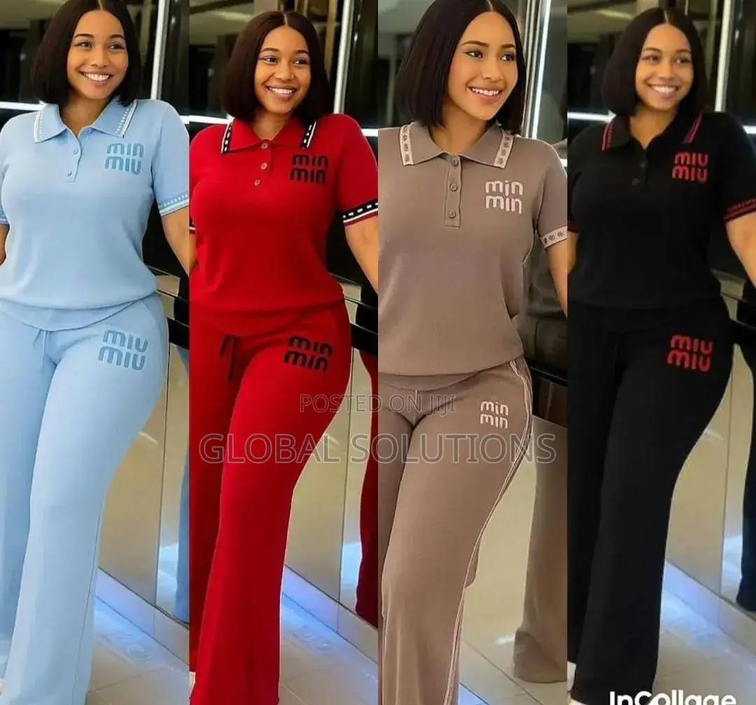 Stylish Miu Miu Two-Piece Polo and Lounge Pant Sets