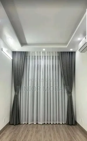 Grey Curtains and White Sheers