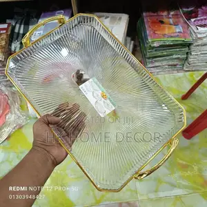 Gold Plated Tray With Clear Lid