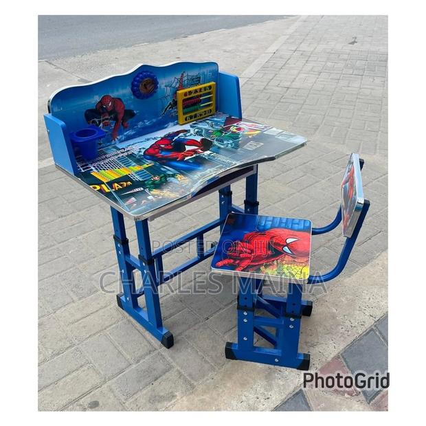 Blue Children Studying Table