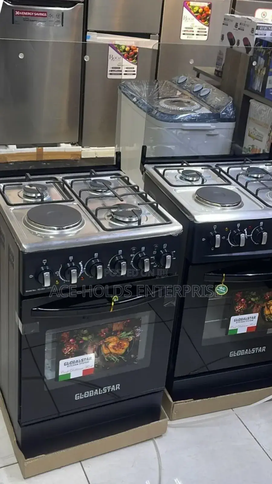 (Black) 50*55 Globalstar Jet 3+1 Standing Cooker + Electric Oven