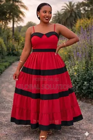Tiered Maxi Dress With Black Banded Spaghetti Straps