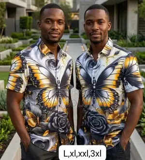 Luxury Baroque-Style Short-Sleeve Button-Down Shirts