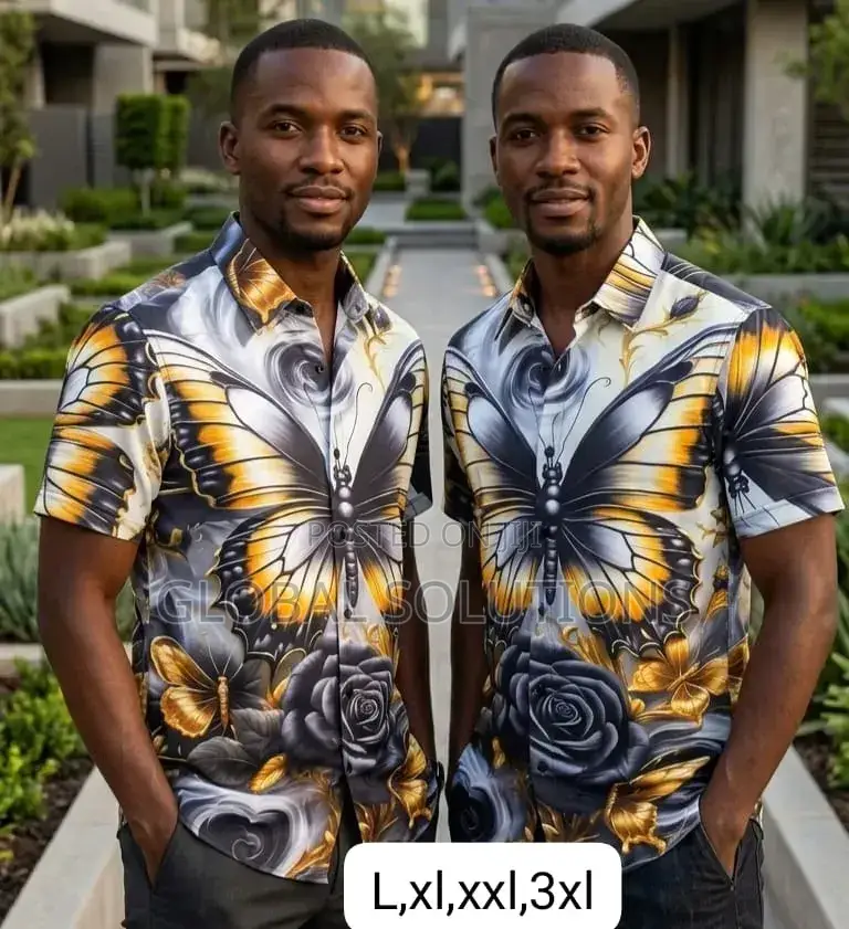 Luxury Baroque-Style Short-Sleeve Button-Down Shirts
