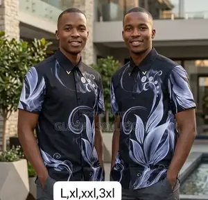 Luxury Baroque-Style Short-Sleeve Button-Down Shirts