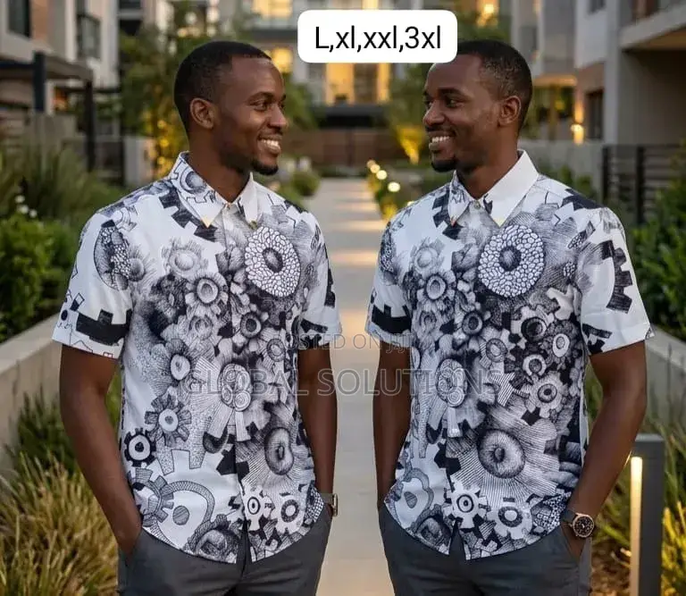 Luxury Baroque-Style Short-Sleeve Button-Down Shirts
