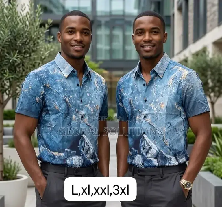 Luxury Baroque-Style Short-Sleeve Button-Down Shirts