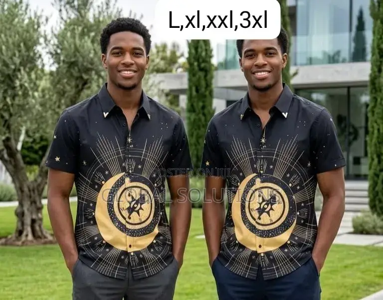 Luxury Baroque-Style Short-Sleeve Button-Down Shirts
