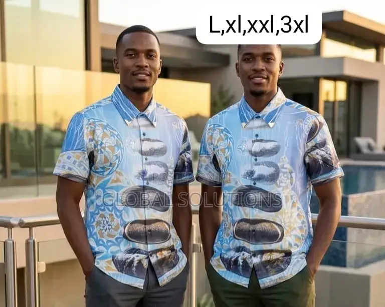 Luxury Baroque-Style Short-Sleeve Button-Down Shirts