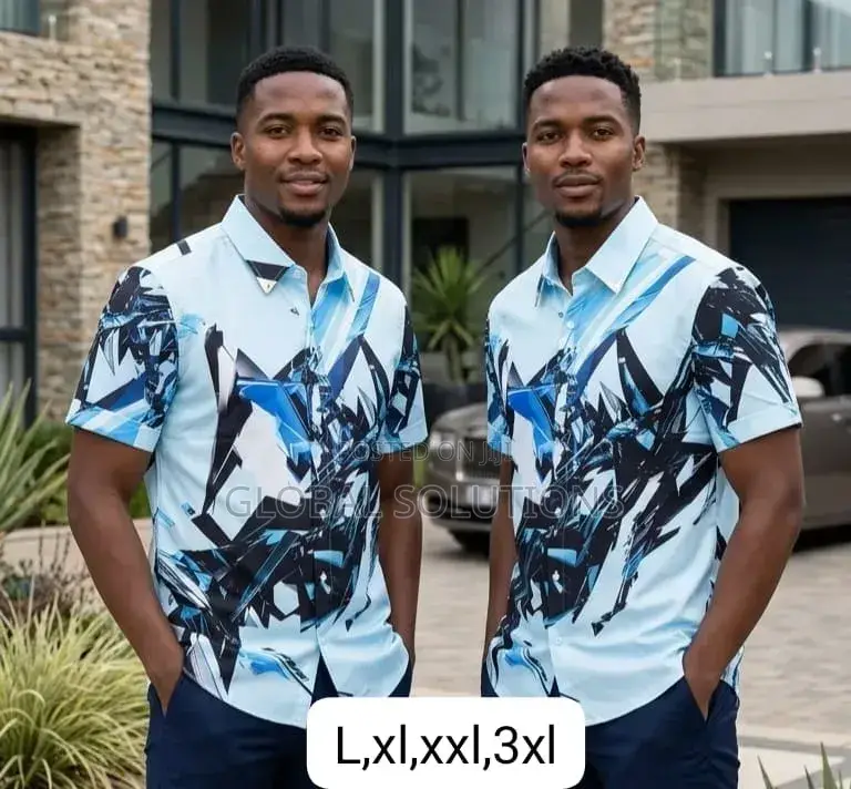 Luxury Baroque-Style Short-Sleeve Button-Down Shirts