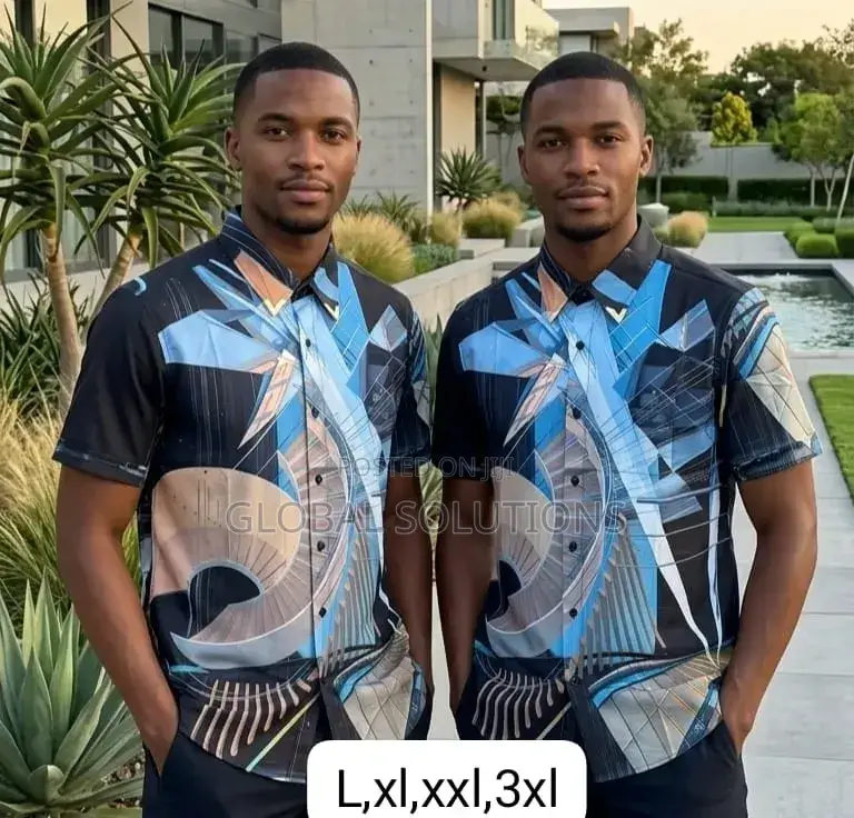 Luxury Baroque-Style Short-Sleeve Button-Down Shirts