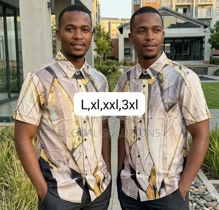 Luxury Baroque-Style Short-Sleeve Button-Down Shirts