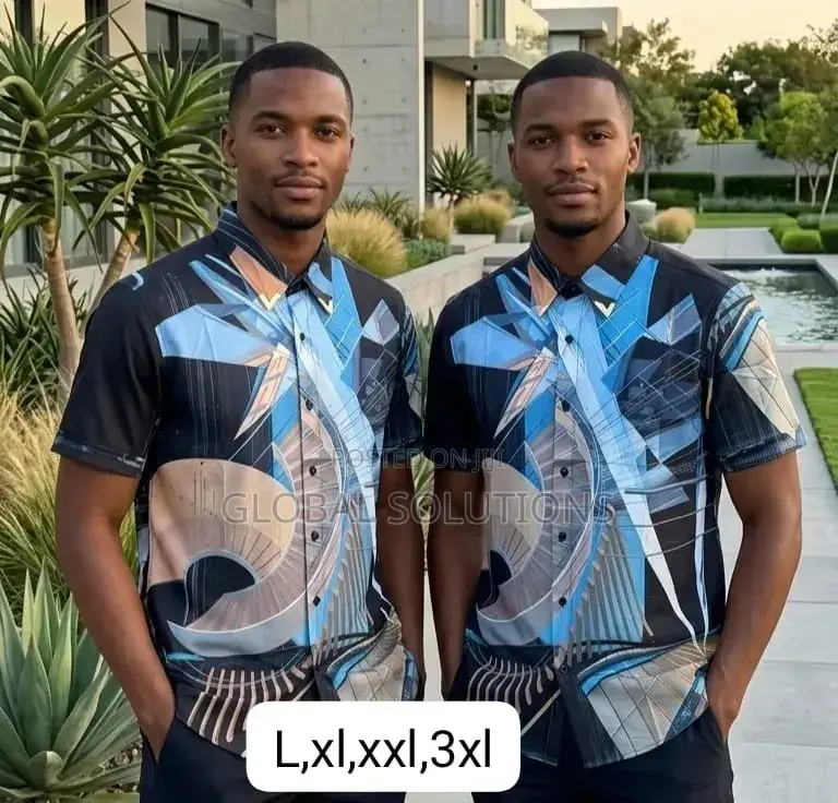 Luxury Baroque-Style Short-Sleeve Button-Down Shirts