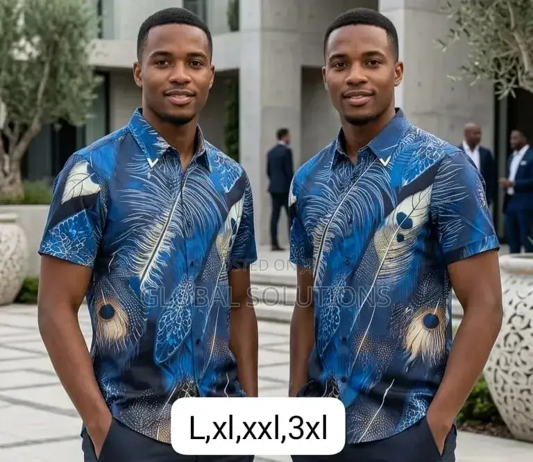 Luxury Baroque-Style Short-Sleeve Button-Down Shirts
