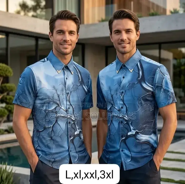 Luxury Baroque-Style Short-Sleeve Button-Down Shirts