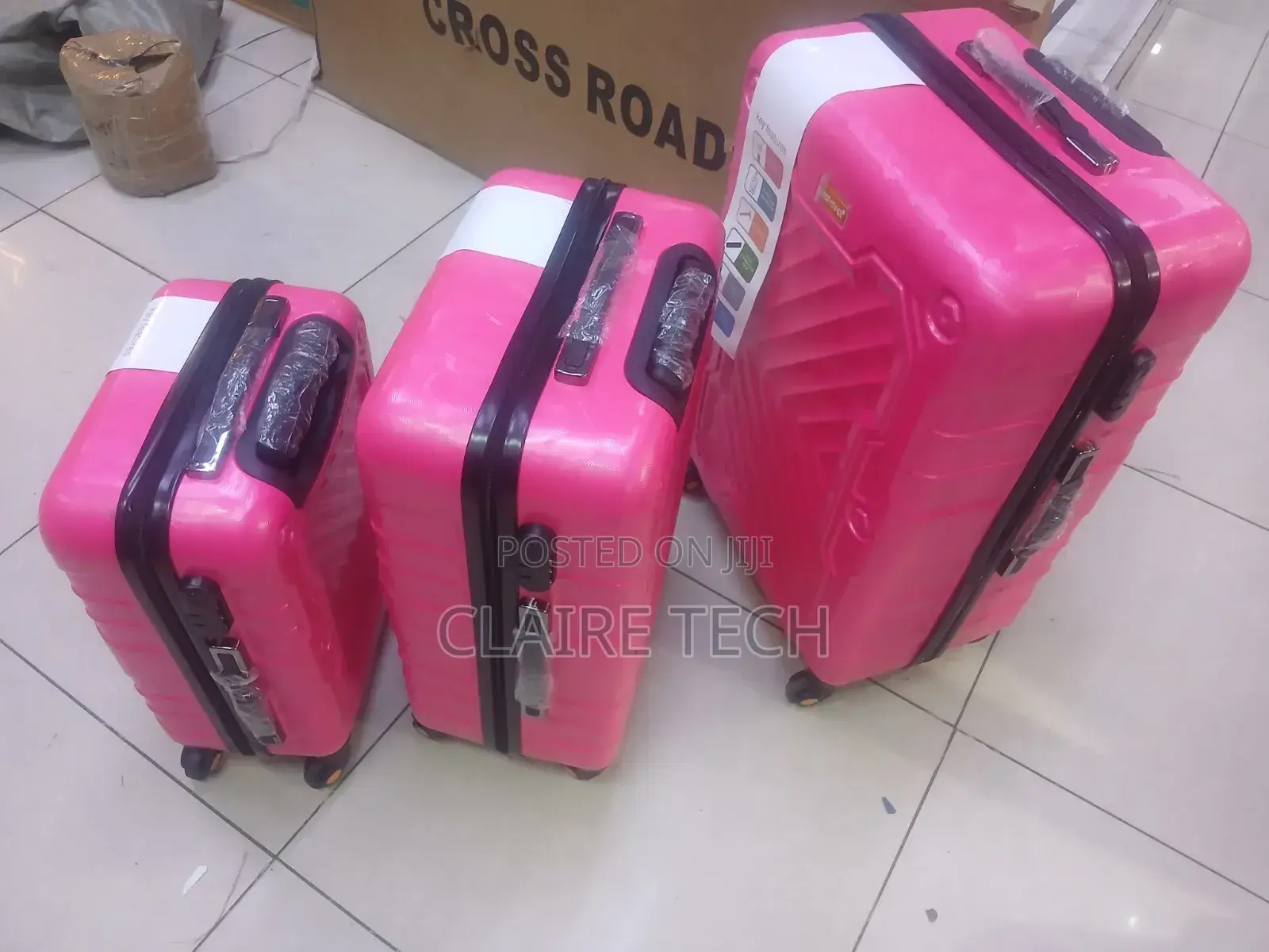 Fribe Hot Pink Spinner Suitcase – Durable Travel Trolley Bag