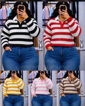 Stripe Cardigan/Sweaters With Color