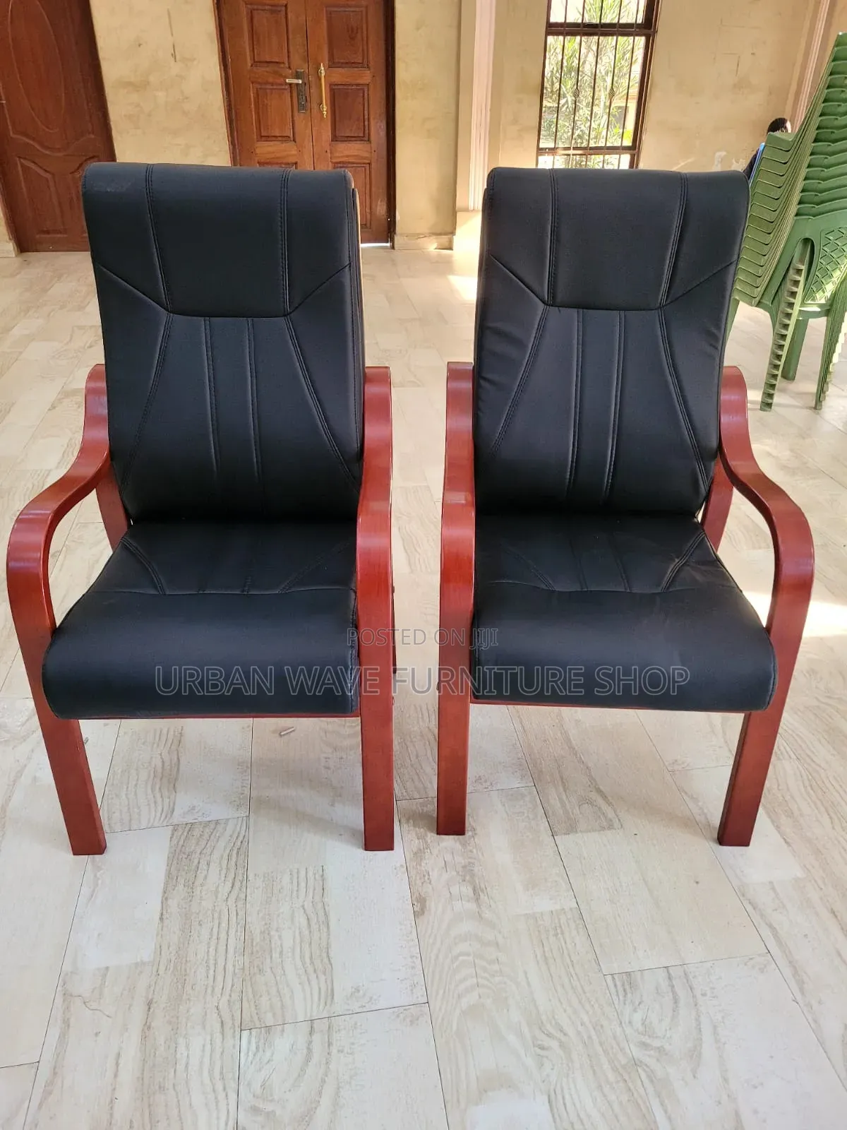 Mahogany Office Waiting Chair