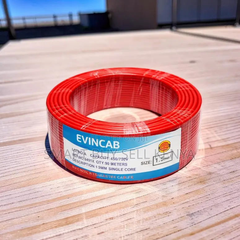 Evin 1.5mm Red Single Core Easy Installation Electrical Wiring Cable