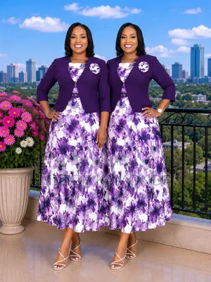 Pink Blue Semi Turkey Long Dress