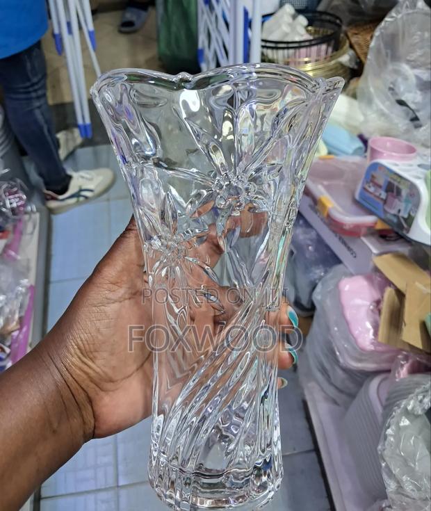 *Glass Vase Square Ice Texture Heavy Clear - thumbnail 2