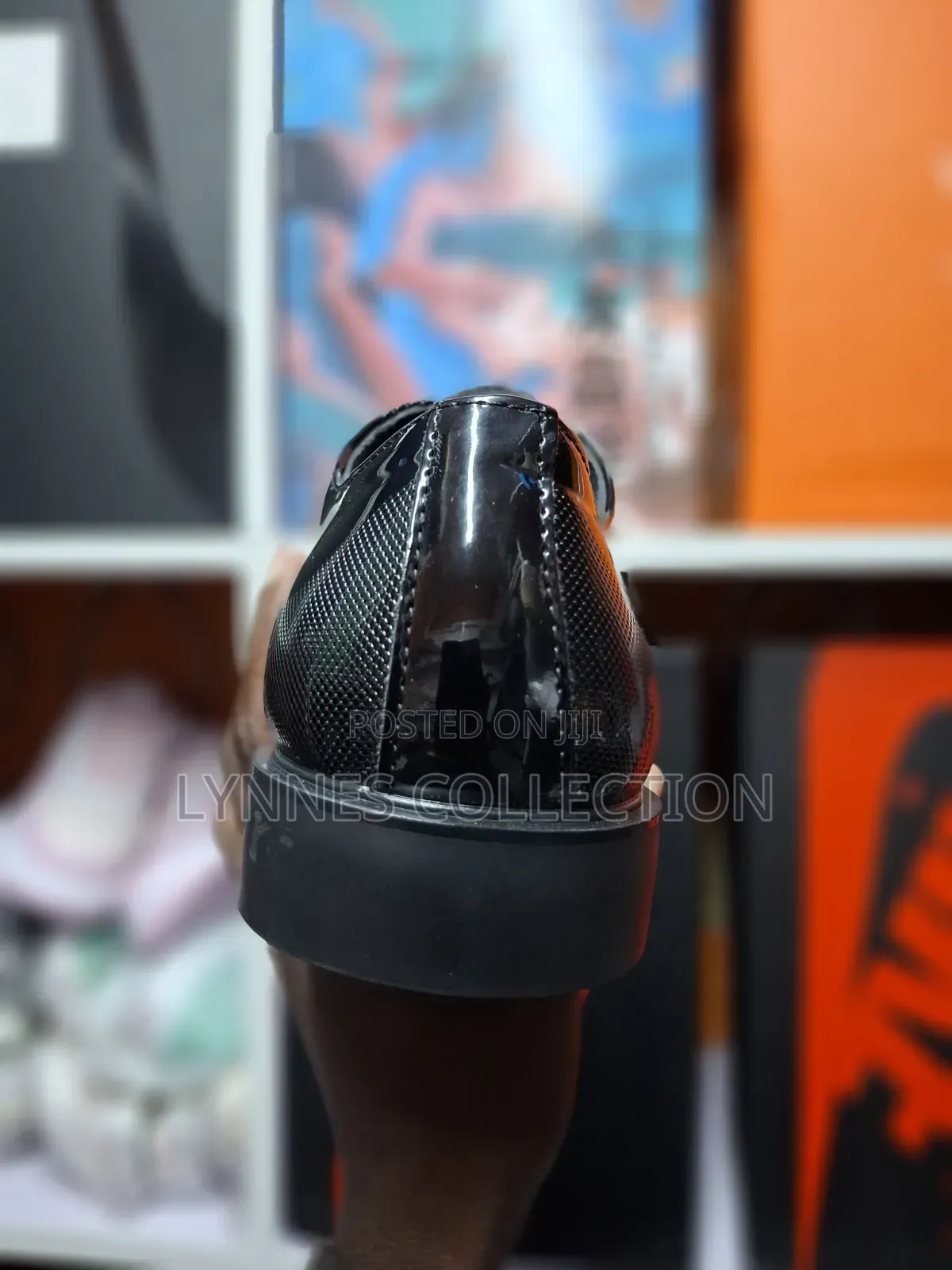 Men’S Black Wetlook Official Shoes