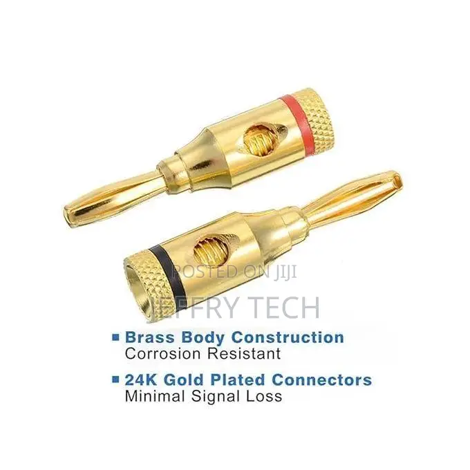 4 Pieces Banana Audio Connector Plug, Open Screw Type Used With Speake