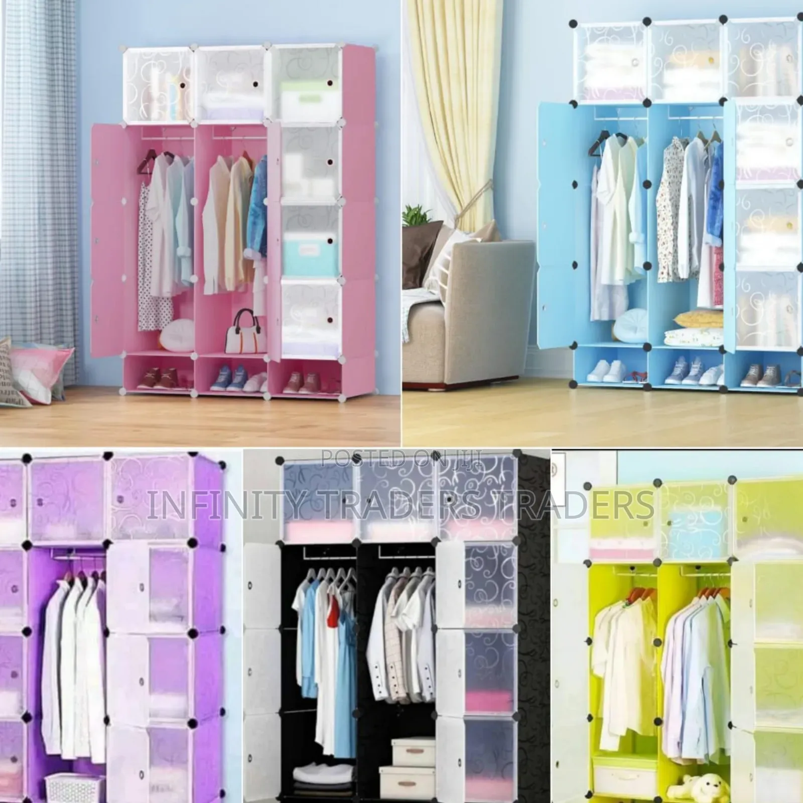 *Plastic Foldable Portable Wardrobe
