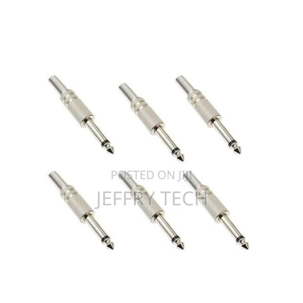 6.35 Mm Mono Jack Male Metal Pin Mic for Repair 6.5 Mm Metal (6 Pcs)