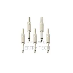 6.35 Mm Mono Jack Male Metal Pin Mic for Repair 6.5 Mm Metal (6 Pcs)
