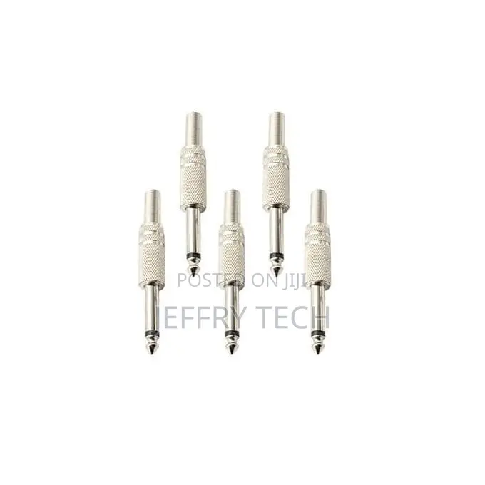 6.35 Mm Mono Jack Male Metal Pin Mic for Repair 6.5 Mm Metal (6 Pcs)