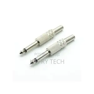 6.35 Mm Mono Jack Male Metal Pin Mic for Repair 6.5 Mm Metal (6 Pcs)