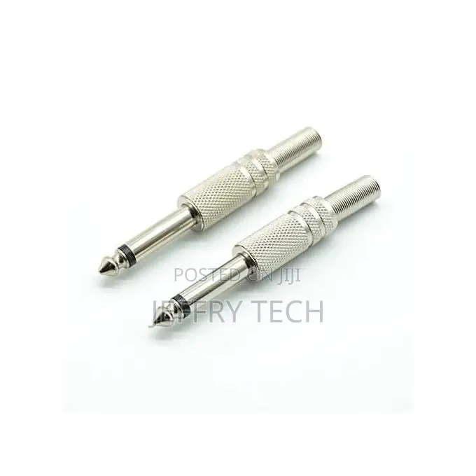6.35 Mm Mono Jack Male Metal Pin Mic for Repair 6.5 Mm Metal (6 Pcs)